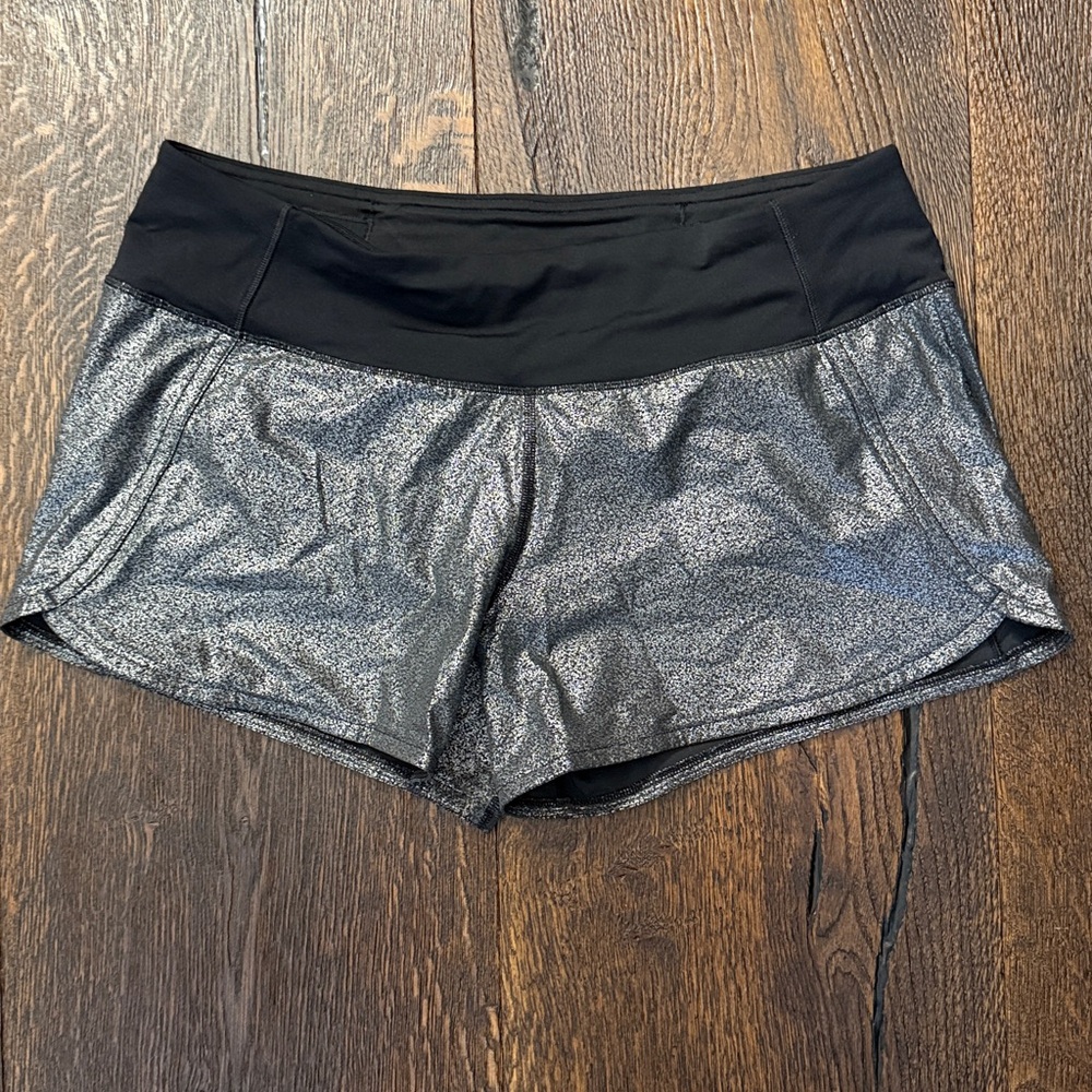 lululemon athletica Black Shimmery Athletic Shorts